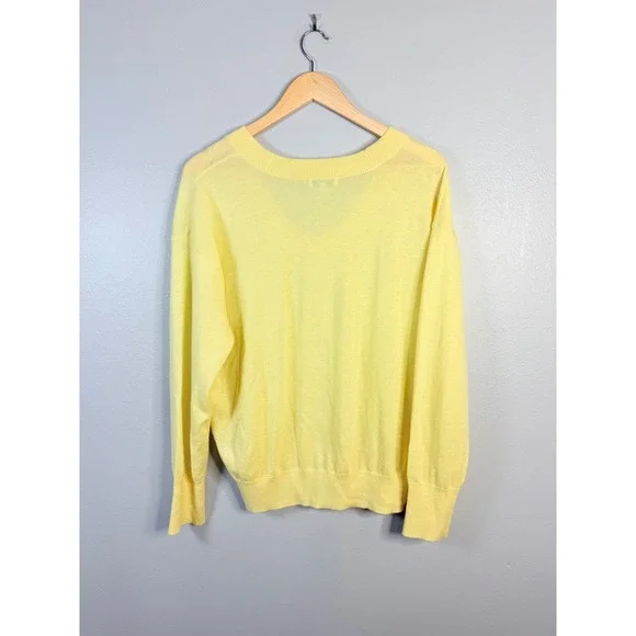 Madewell Cashmere U-Neck Pullover Iced Lemon Medium NWT - Picture 9 of 9